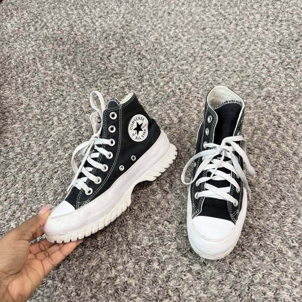Converse Chuck Taylor All Star Lugged 2.0 High Black White Sneakers Shoe Sz 6.5 - Picture 3 of 8